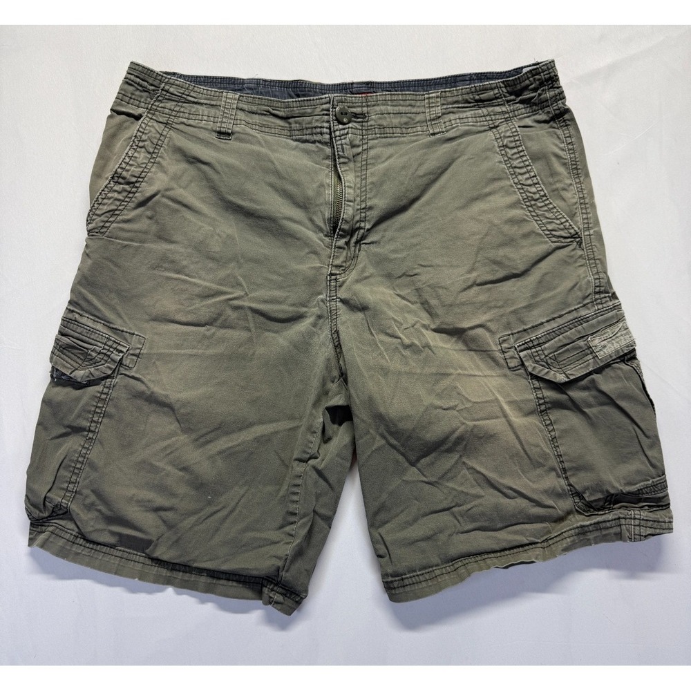 Unionbay Cargo Shorts Mens 38 Olive Green Cotton Utility Pockets Casual Outdoor